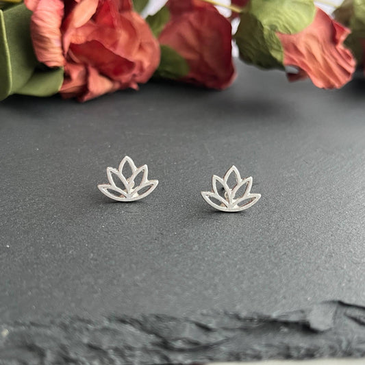 Lotus Flower Stud Bud Earrings