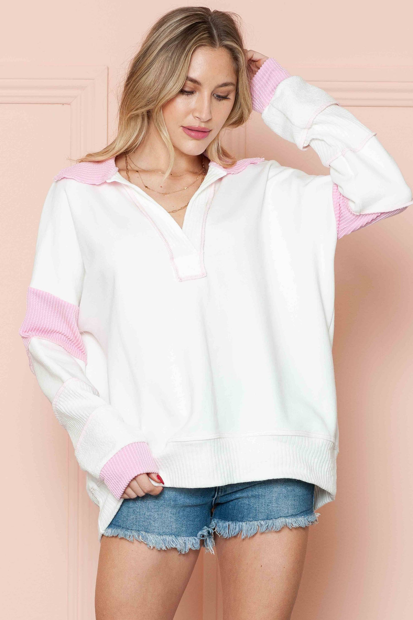 Wave Rib Contrast Top