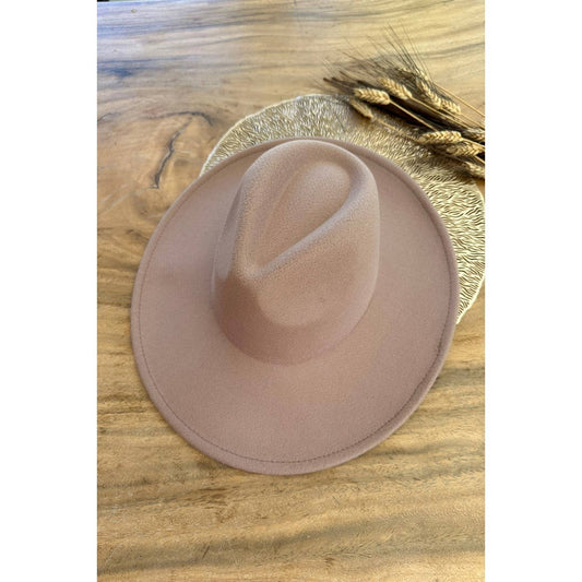 Classic Wide Brim Felt Primium Hat : Taupe