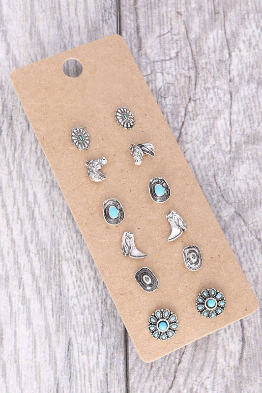 Western Horse Stud Earring Set