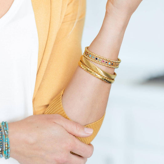 Classic Cable Cuff: Gold