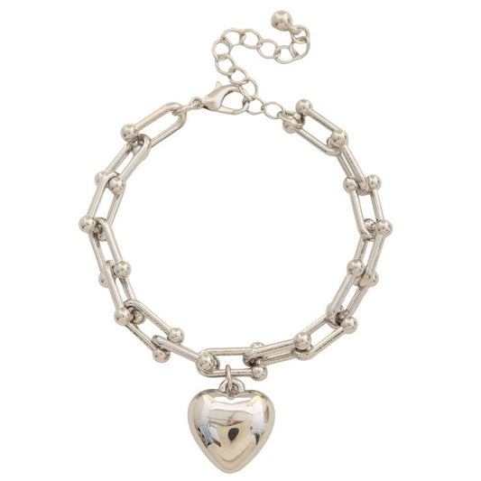 Puff Heart Charm Bracelet