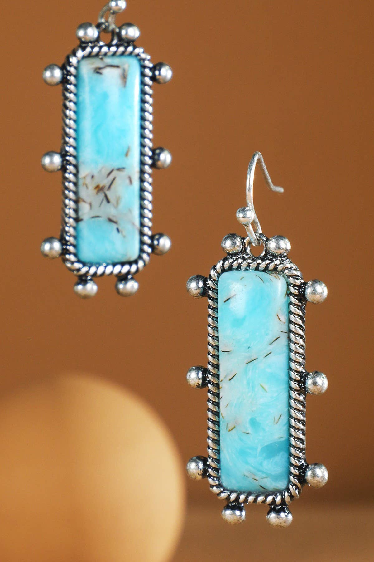 Western Hand Stone Bar Earrings