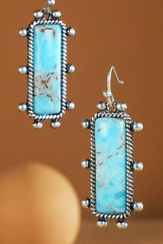 Western Hand Stone Bar Earrings