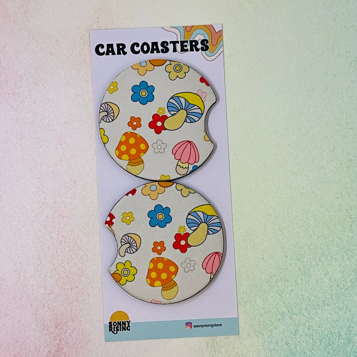 Car Coasters - 70's Shroom Design