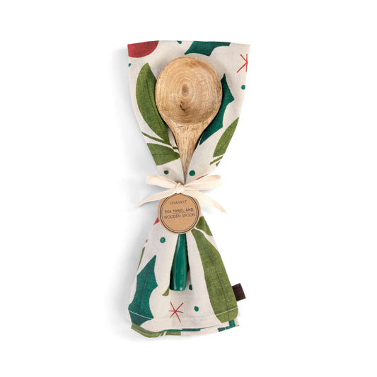 Holly Leaf Kitchen Towel & Utensil Set