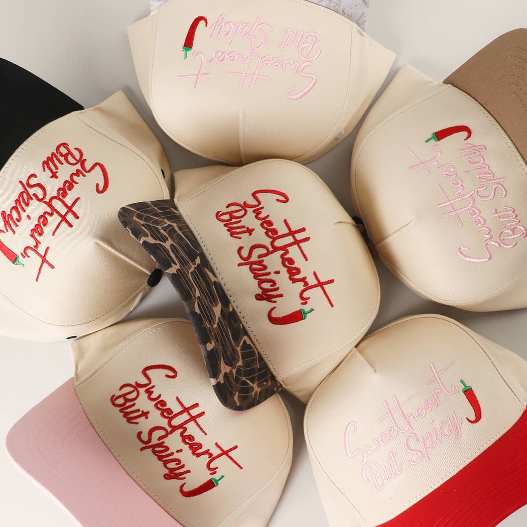 Sweetheart, But Spicy Embroidery Two-Tone Trucker Hat