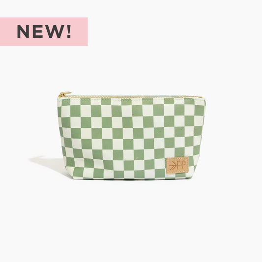 Freshly Picked Sage Check Utility Pouch
