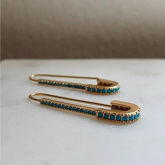 Helga Safety Pin Earrings: Clear