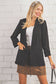 Ruched Sleeve Animal Print Blazer