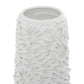 White Ceramic Embossed Floral Vase