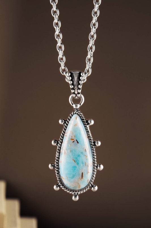 Western Hand Stone Teardrop Necklace