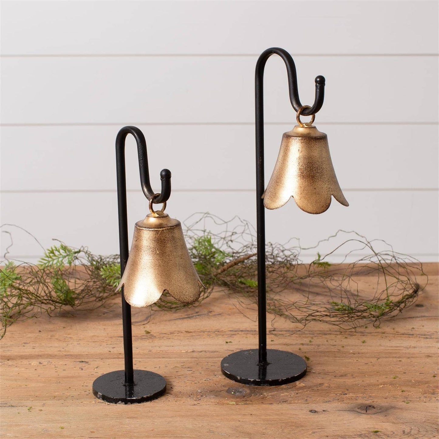 Gold Fluted Bells On Stand