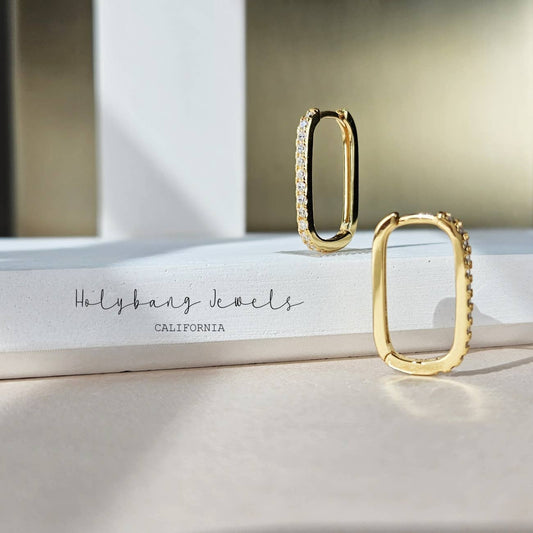 RECTANGLE HOOP EARRINGS