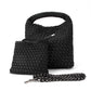 The Chloe | Small Woven Crossbody Tote: Black