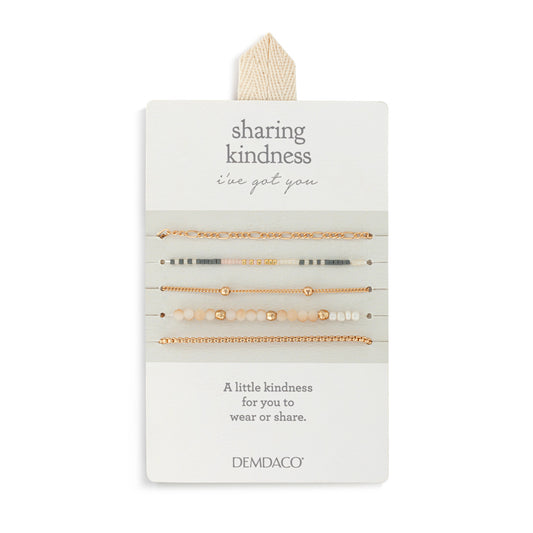 Sharing Kindness Collection - Bracelet Set of 5 - Rose Cloud Gold