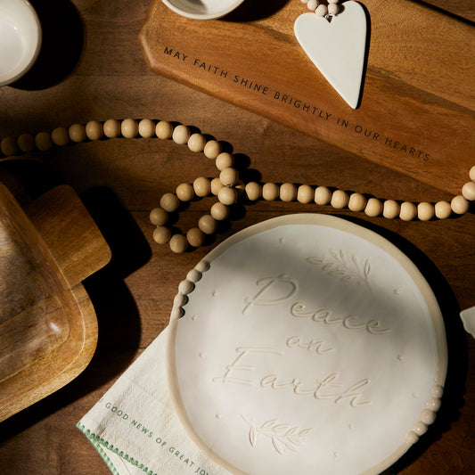 Peace On Earth Ceramic Round Plate