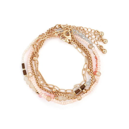 Bracelet Set of 5 - Multicolor Gold