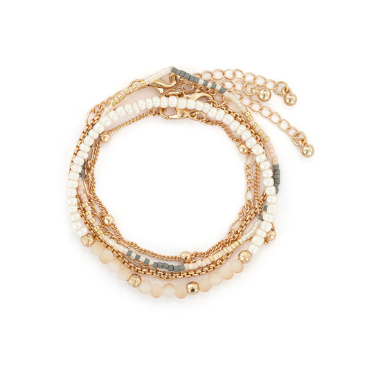 Sharing Kindness Collection - Bracelet Set of 5 - Rose Cloud Gold