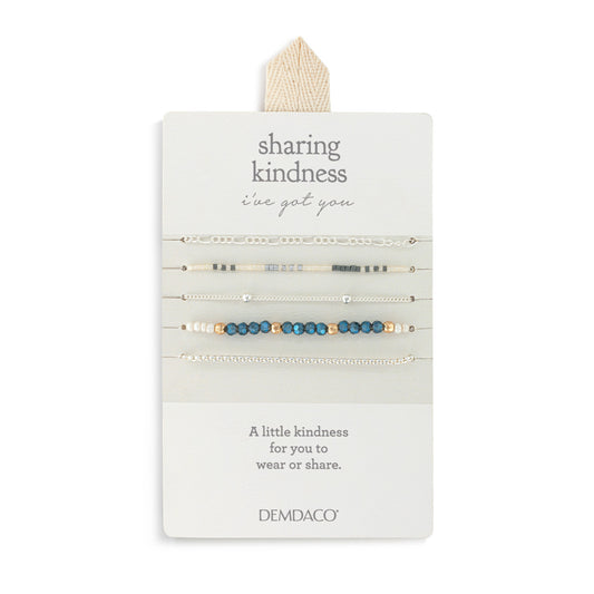 Sharing Kindness Collection - Bracelet Set of 5 - Smoke Silver