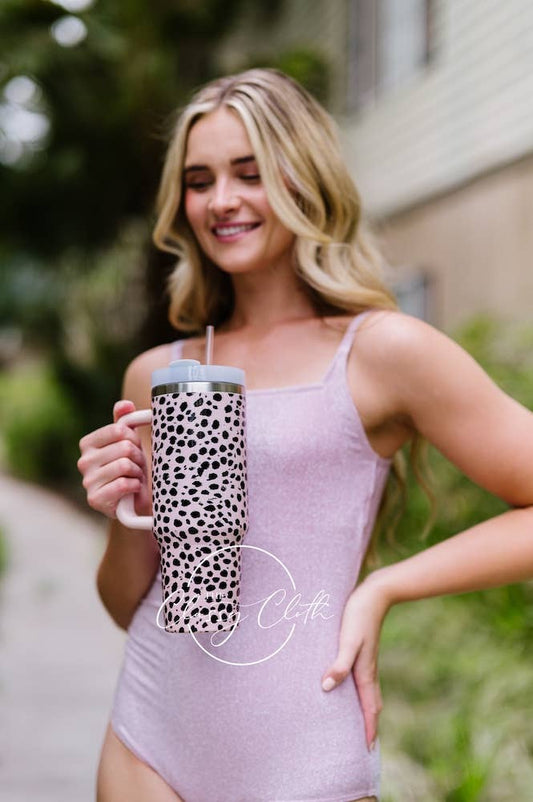 Tumbler 40 oz - Blush Dalmatian