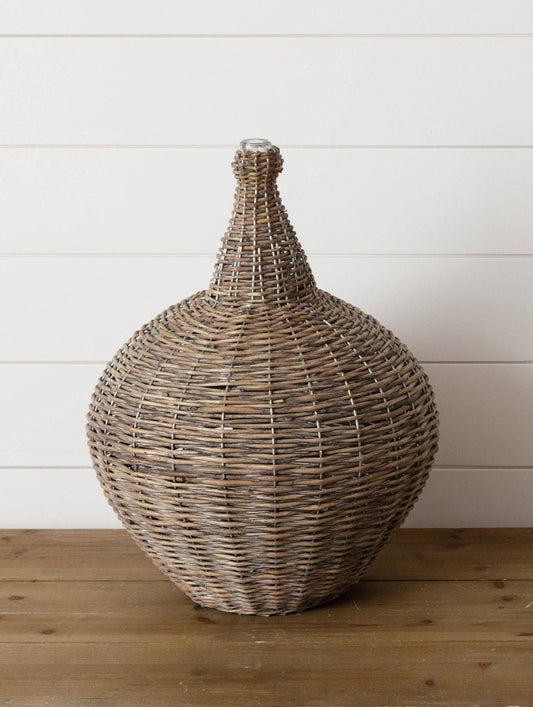 Willow Demijohn With Glass Top