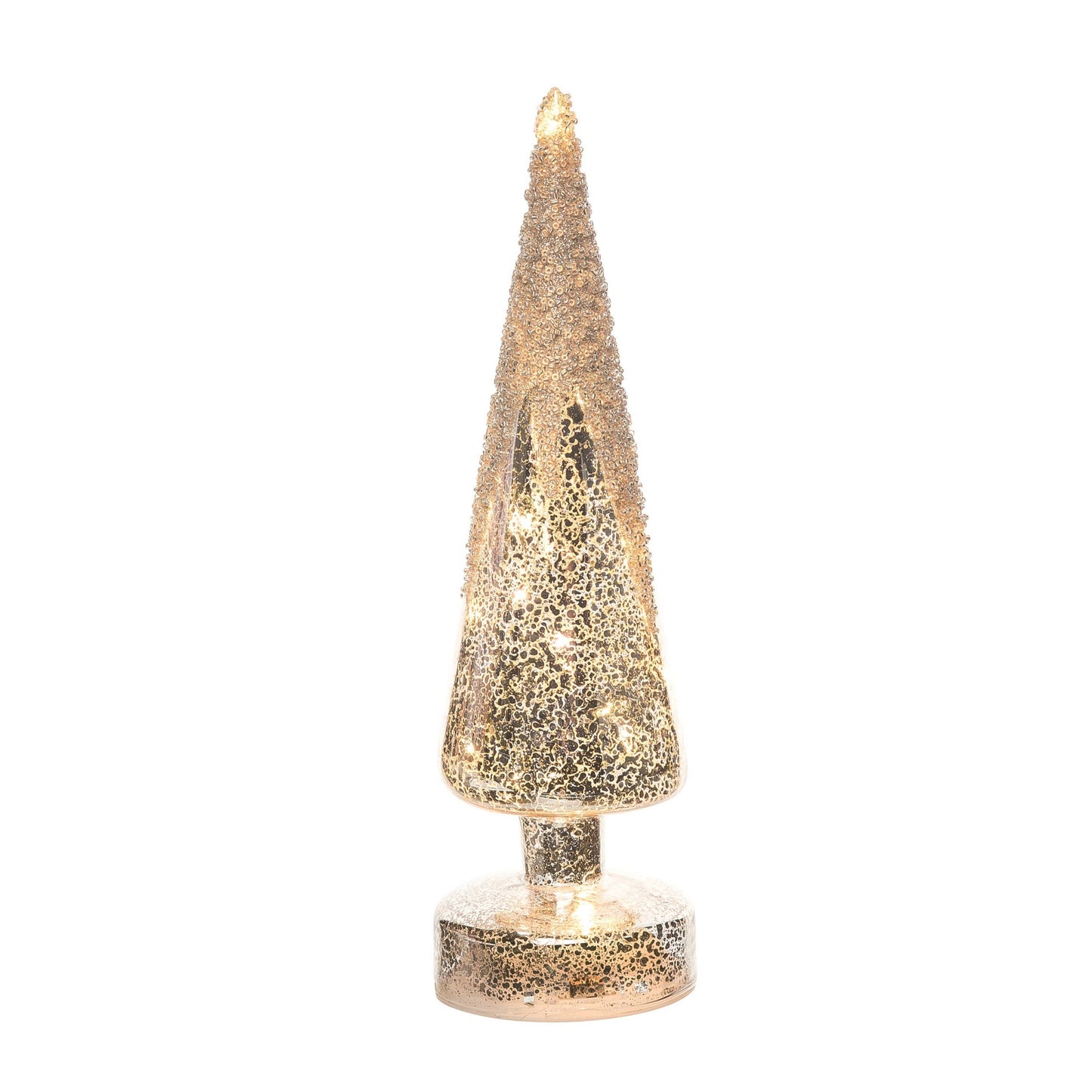 Glass Light Up Glitter Frosted Tree - Small