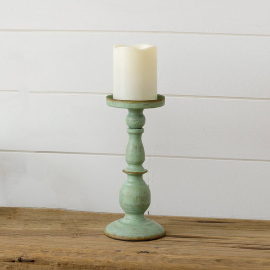 Verde Green Pillar Candle Holder, Style II