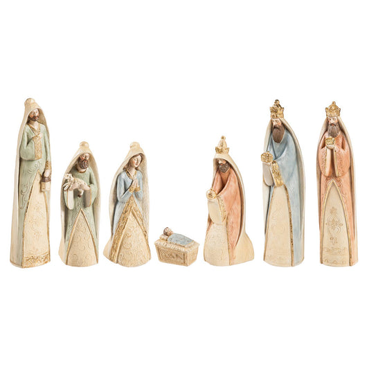 Gilded Nativity Scene, Set of 7