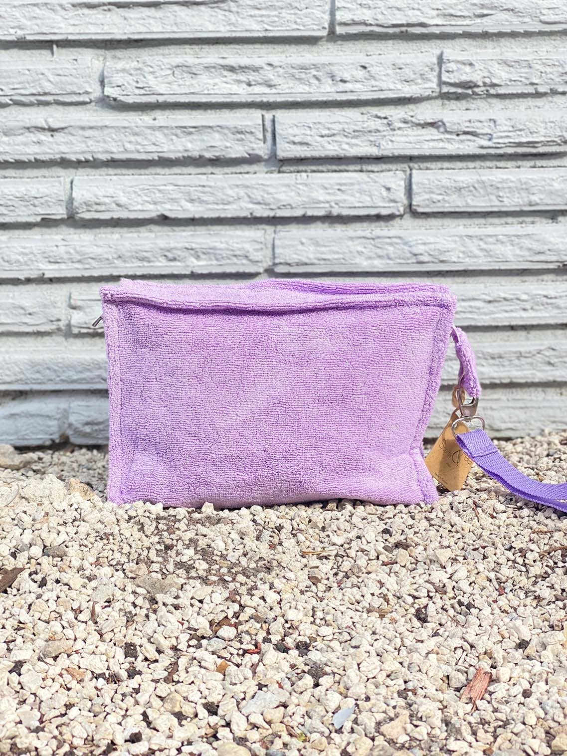 Small Terry Pouch Plastic Lined: Lilac