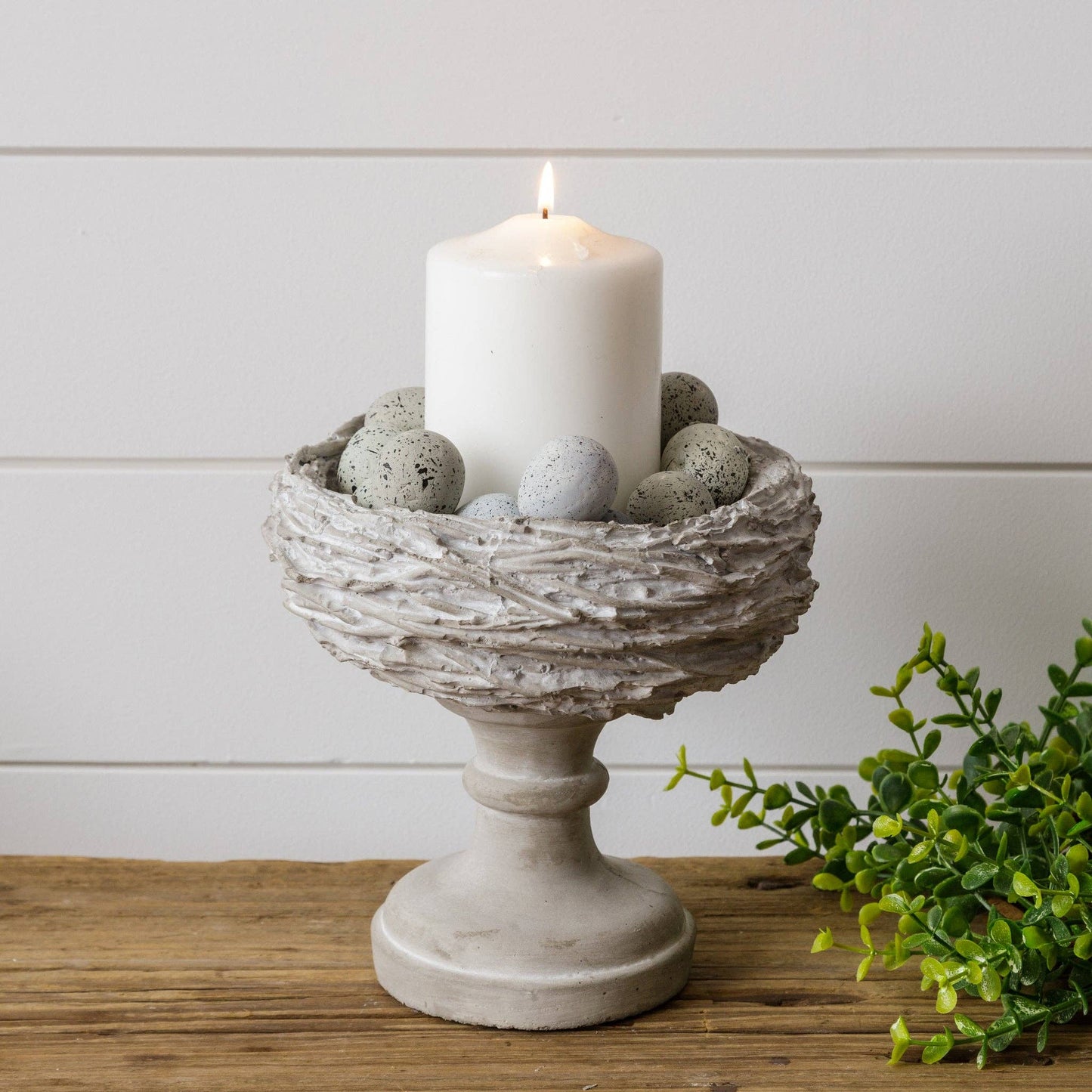 Cement Nest Pillar Candle Holder