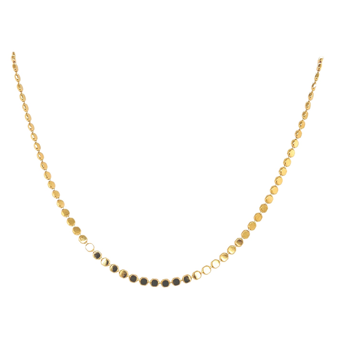Dainty Gold Filled Flat Ball Necklace Chain: 16"