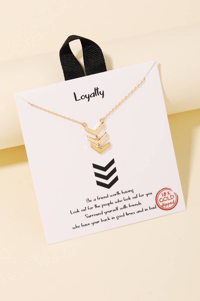 Loyalty Tiered Arrows Pendant Chain Necklace