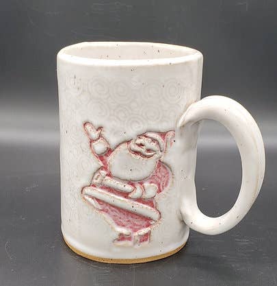 Classic Red Santa Christmas Design Handmade Ceramic Mug 16oz