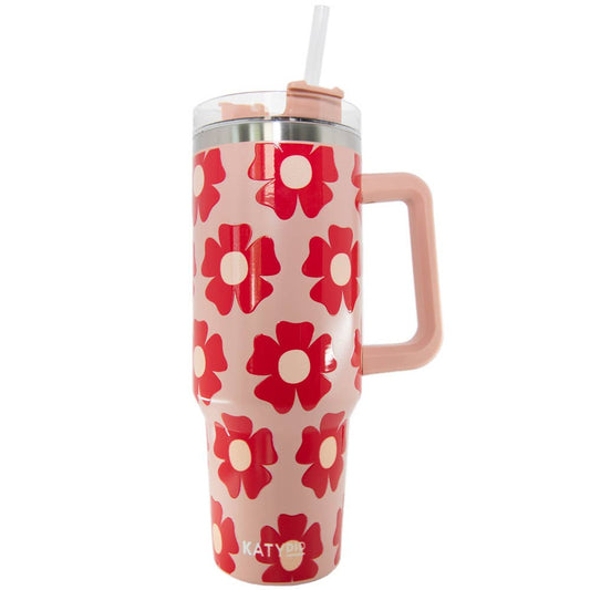 40 Oz Tumbler Cup: Flower Power