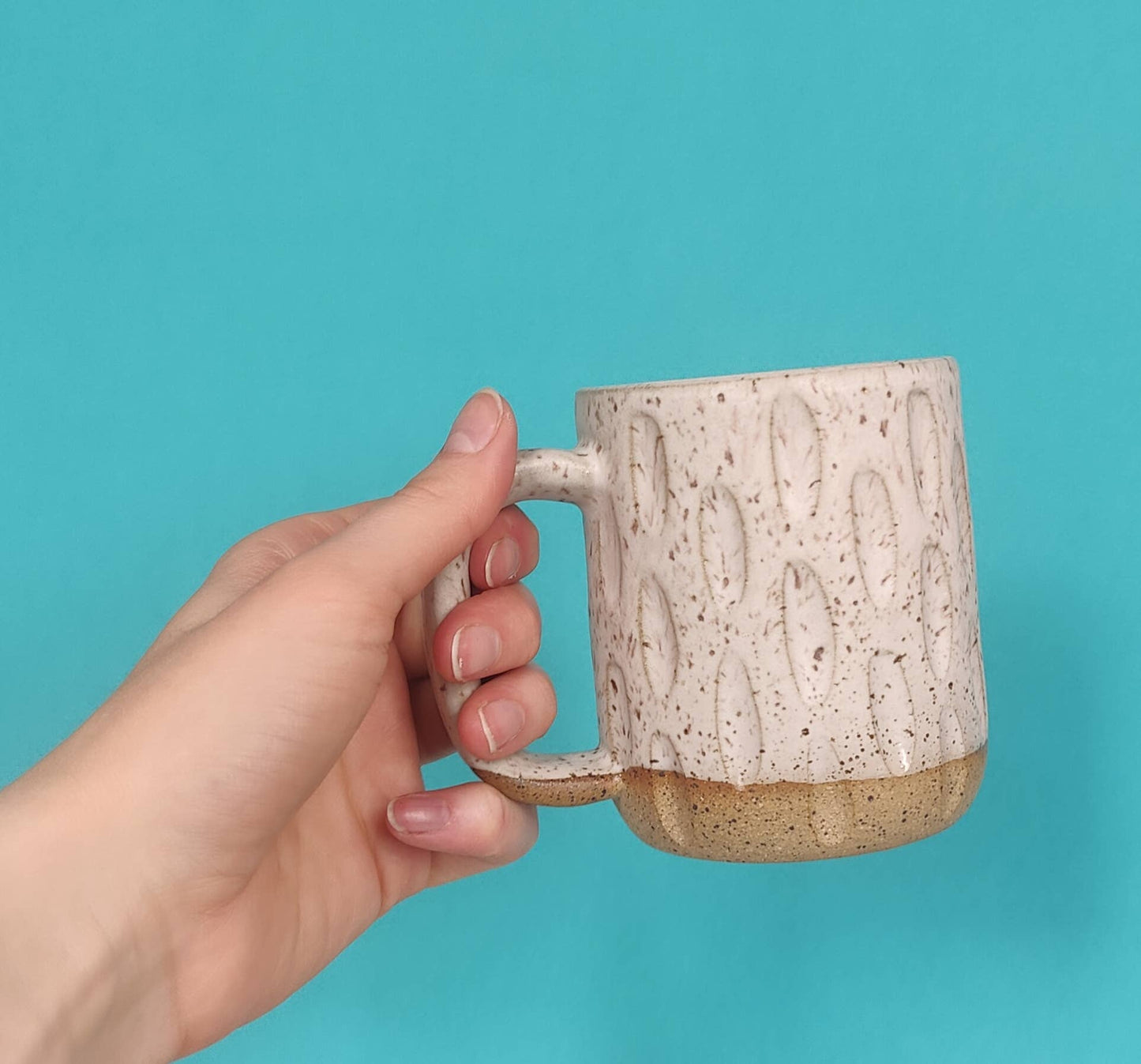 Fat Honeycomb White Mug