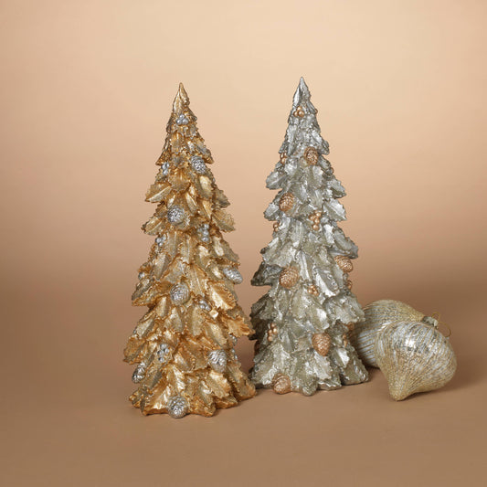 Resin Gold & Silver Glitter Trees