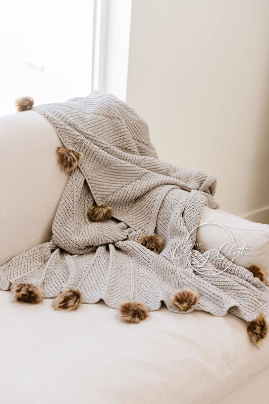 Chenille Pom Blanket