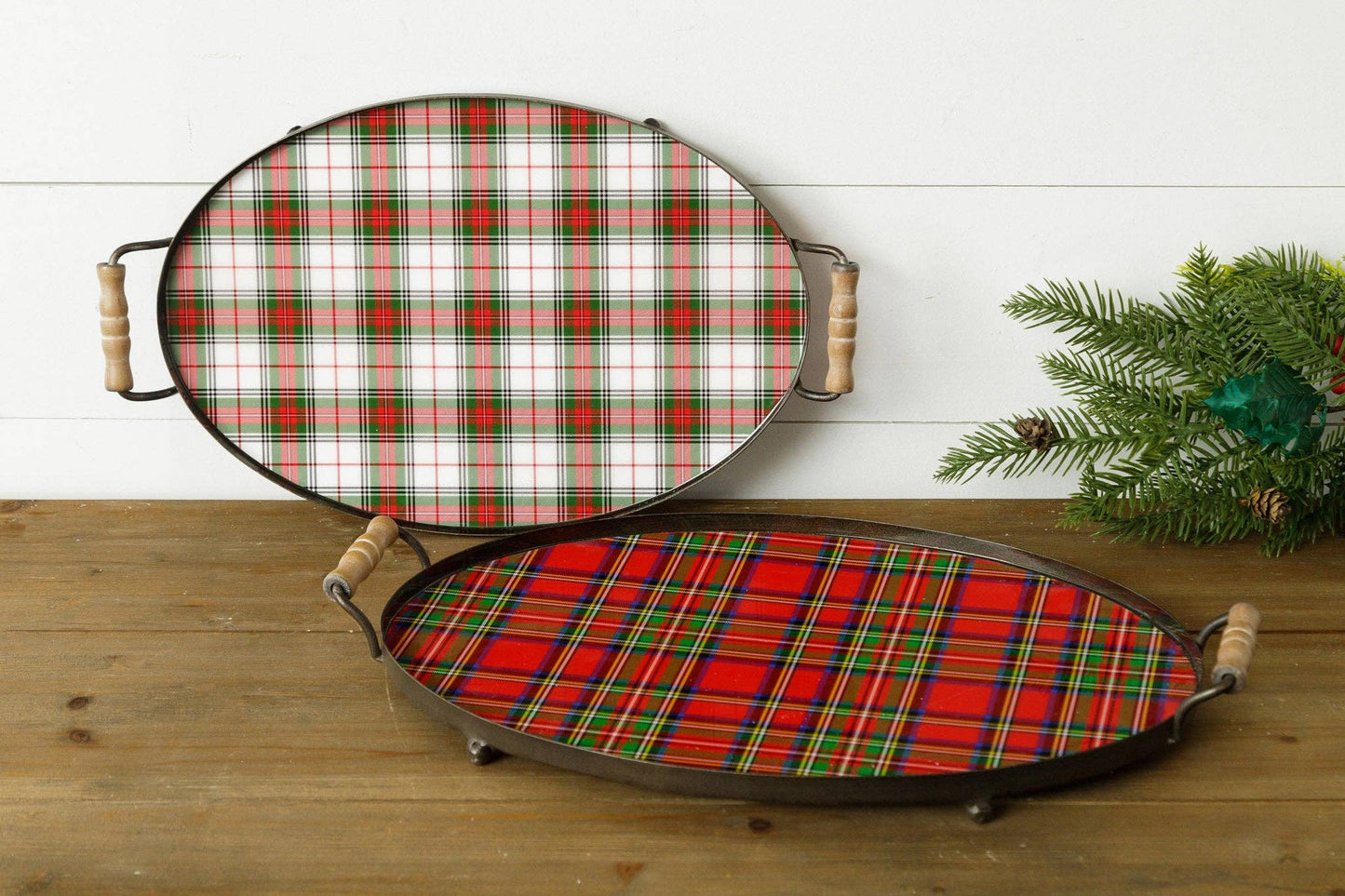 Holiday Tartan Plaid Trays