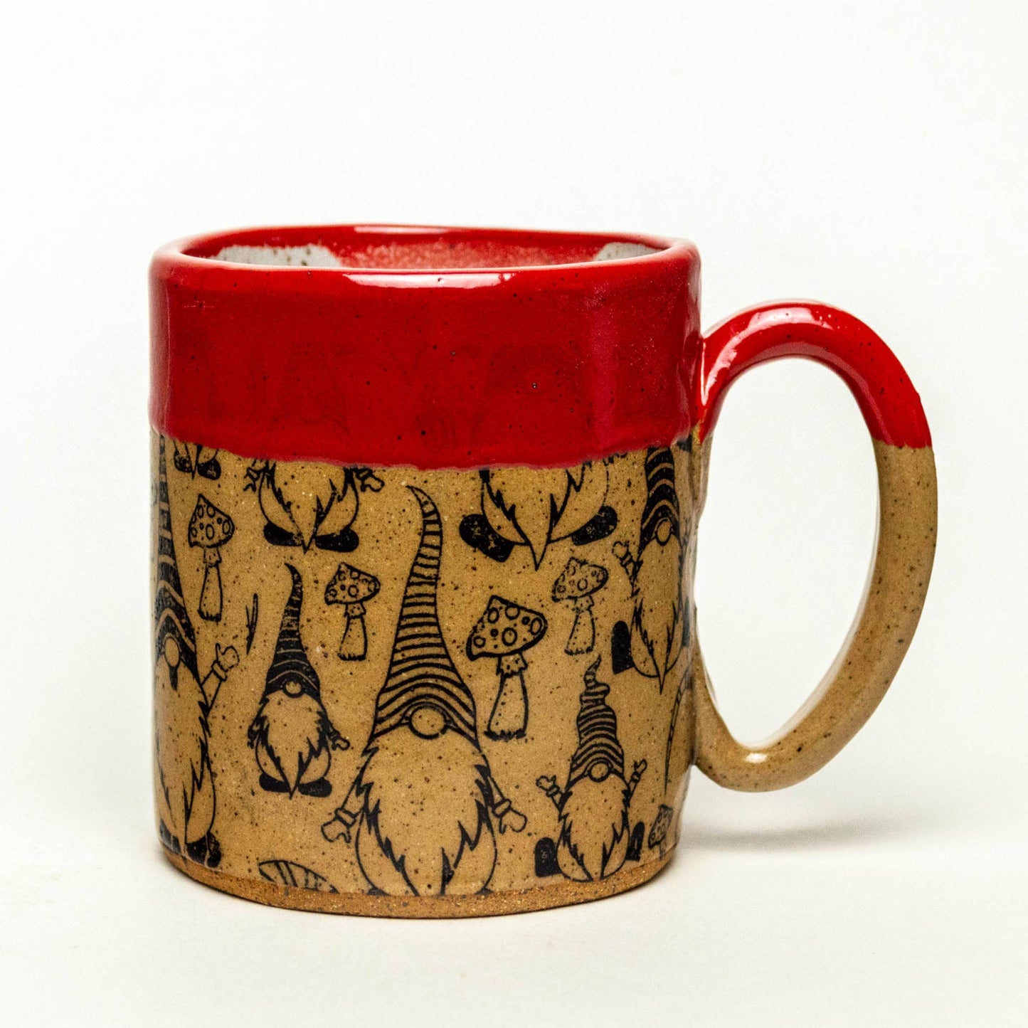 Handmade Red Pottery Mug Slim Ceramic Cup Unique Coffee Mug Danko Artisan  Pottery Christmas Gift 150ml Trees 