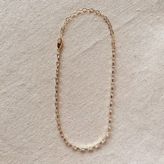 Clear Cubic Zircon Baguette Choker