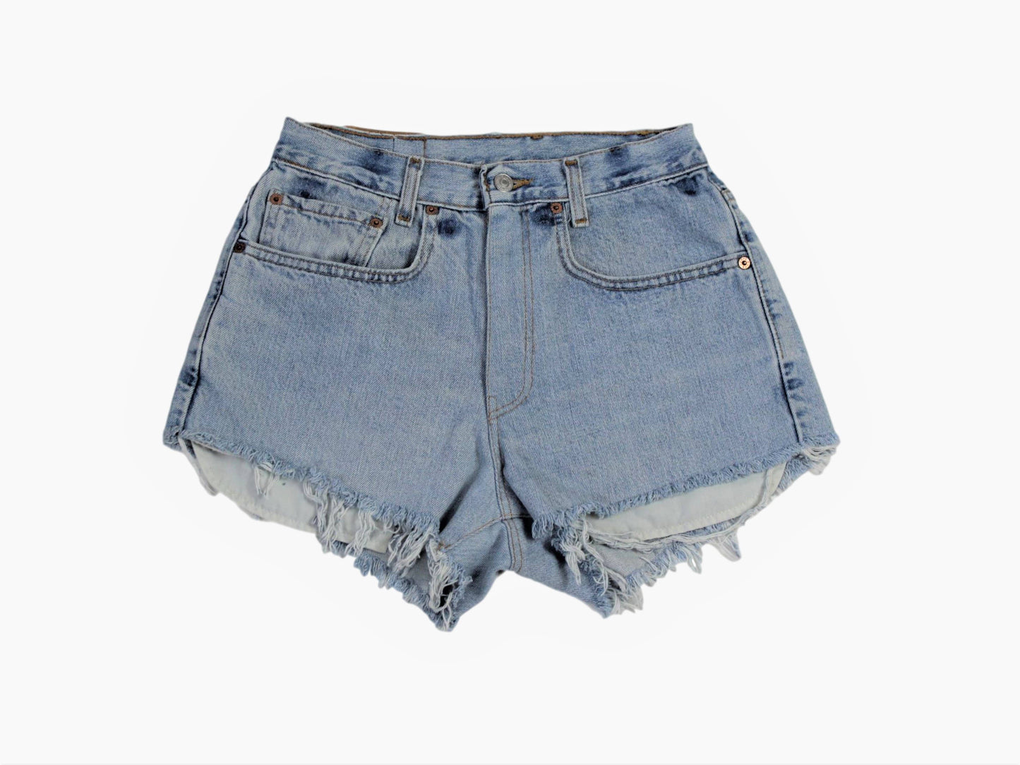 High-Rise Upcycled Denim Cutoff Shorts - (32" waist)