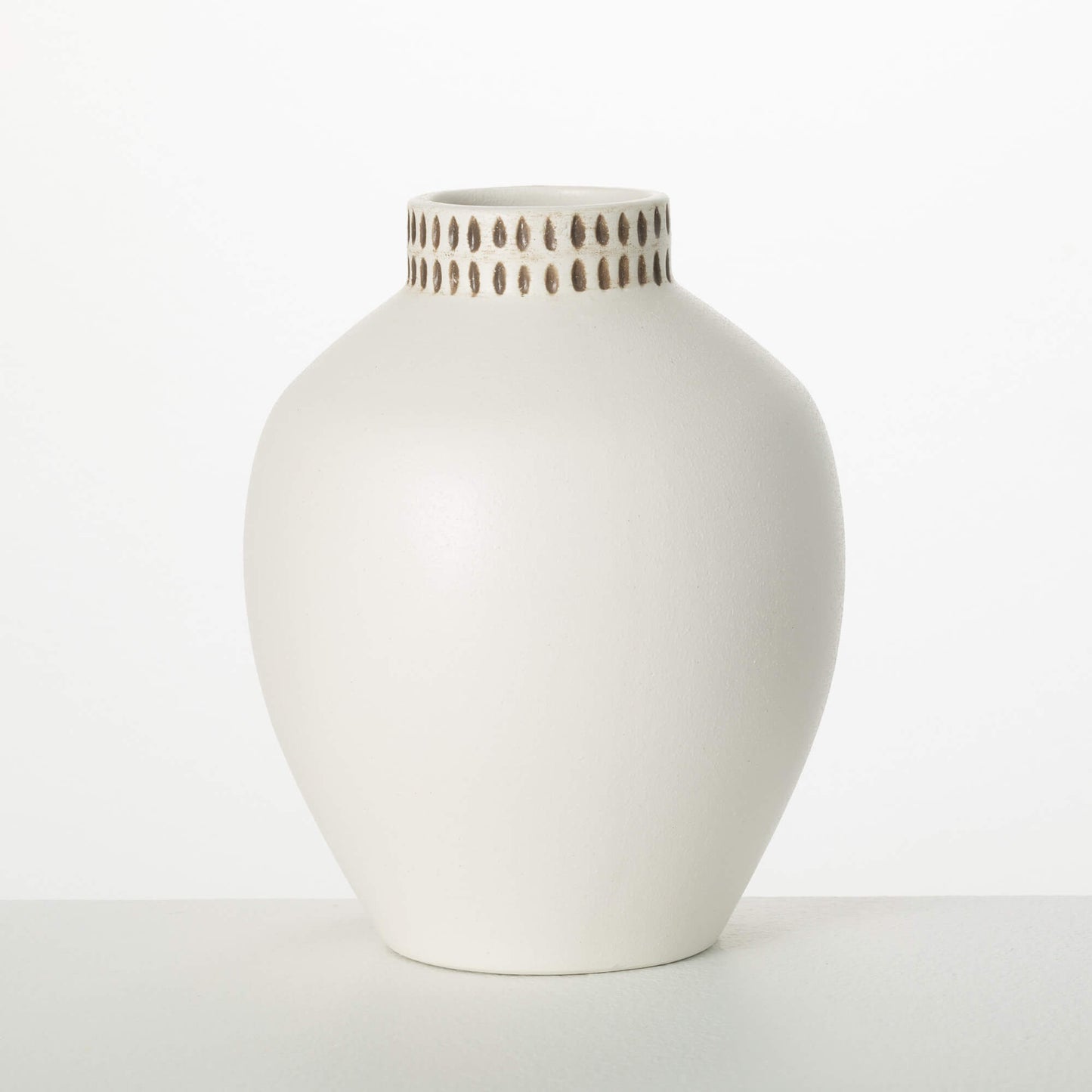 Etched Ivory Urn Jar