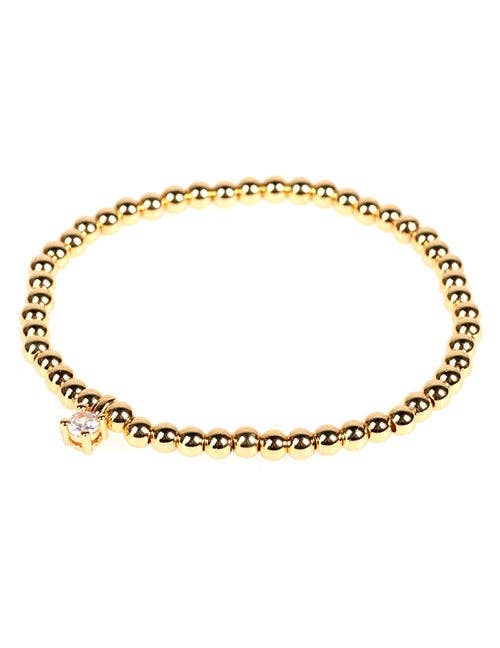 Gold-plated Copper Beaded Braided Bracelet