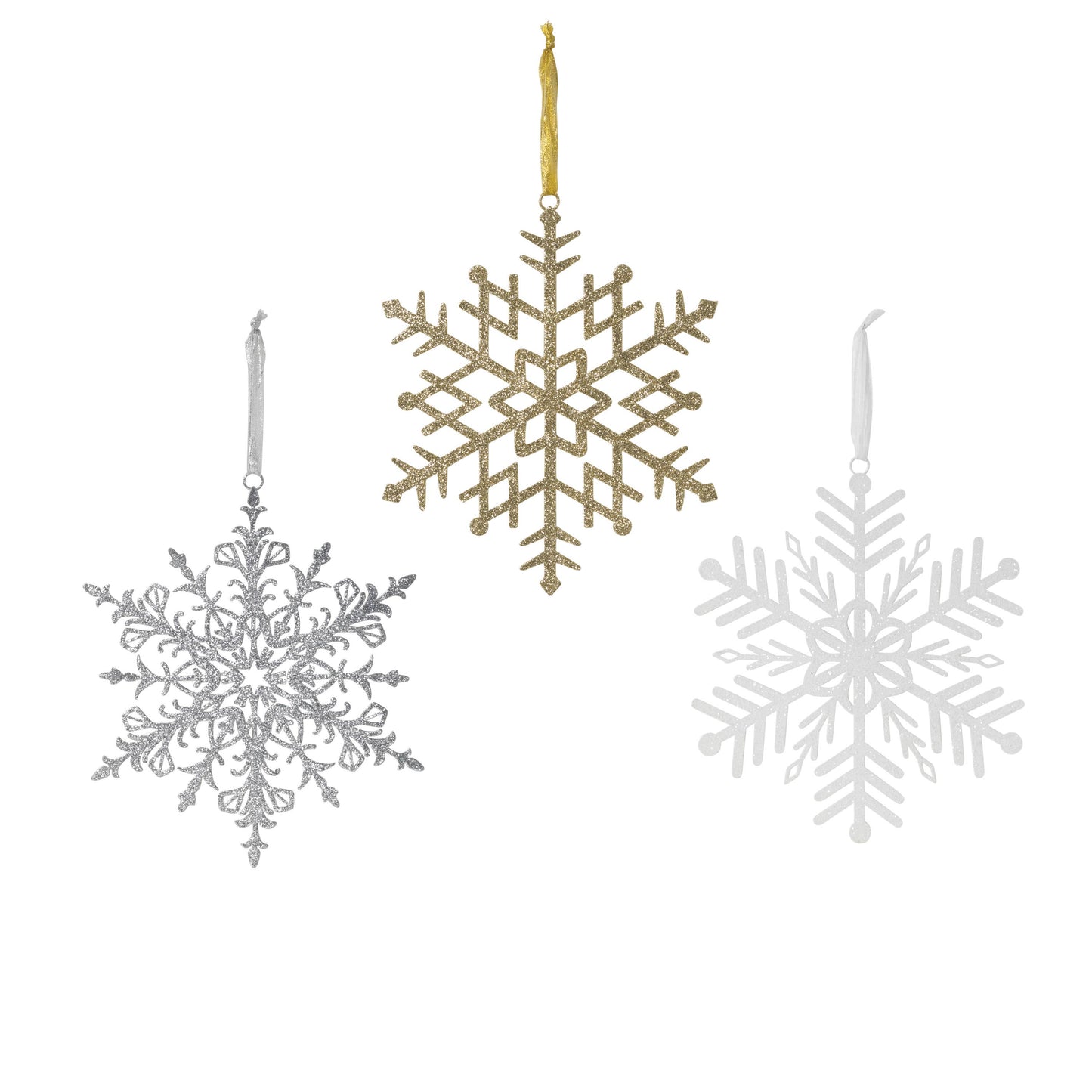 Metal Holiday Glittered Snowflake
