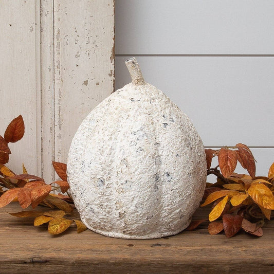 White Distressed Metal Gourd