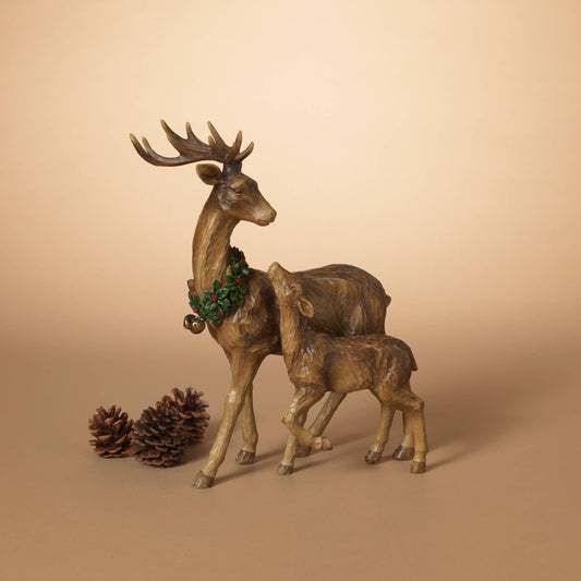 Resin Mother Deer w/ Baby Figurine