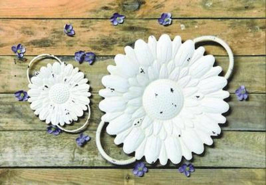 White Distressed Flower Trays