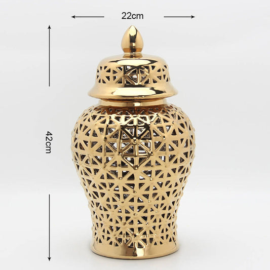 Aria Gold Ginger Jar - Large