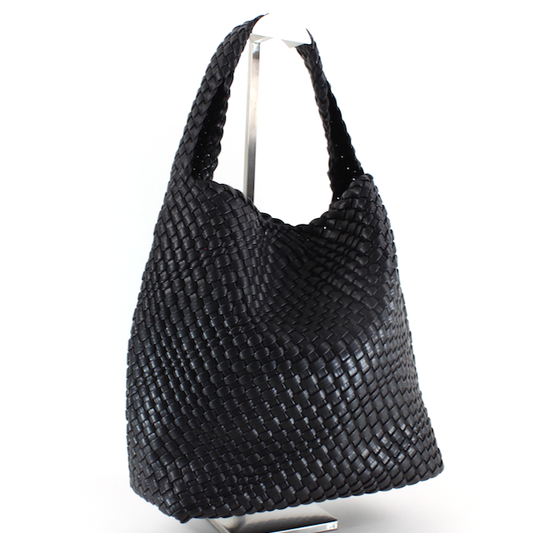 Woven Hobo Bag w/Cosmetic Pouch